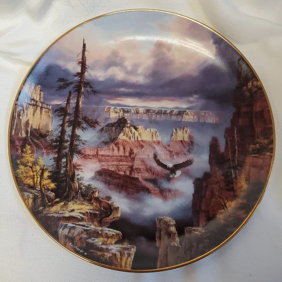 Danbury Mint "Where Eagles Soar" Plate By Rudi Reichardt featuring The Grand Can - Picture 1 of 3